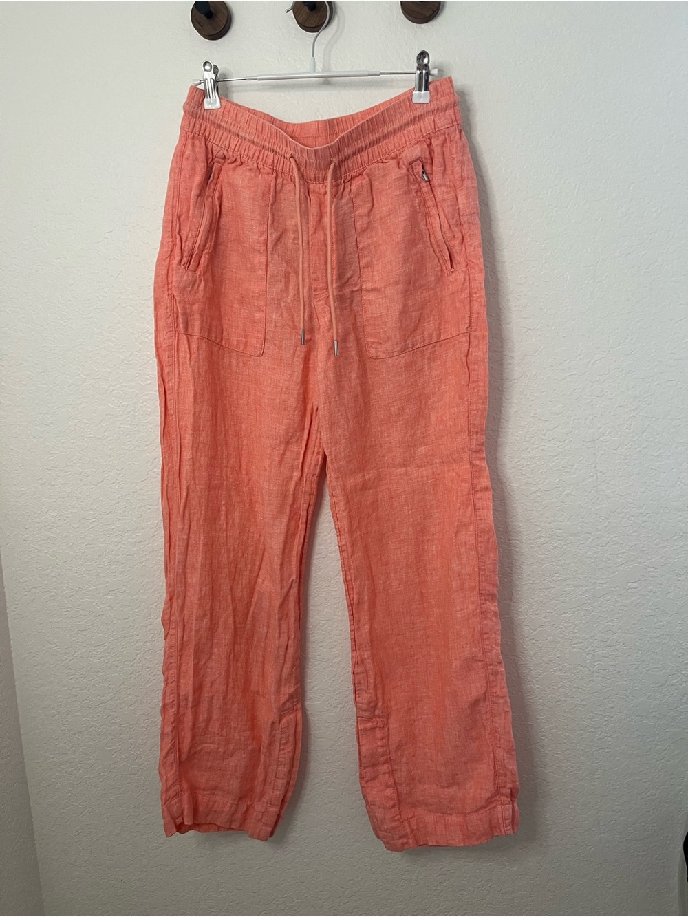 Athleta Coral Drawstring Linen Pants